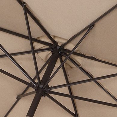 Villacera 9-ft Easy Crank Outdoor Patio Umbrella Shade with Auto Tilt & Vented Canopy