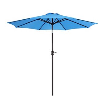 Villacera 9-ft Easy Crank Outdoor Patio Umbrella Shade with Auto Tilt & Vented Canopy