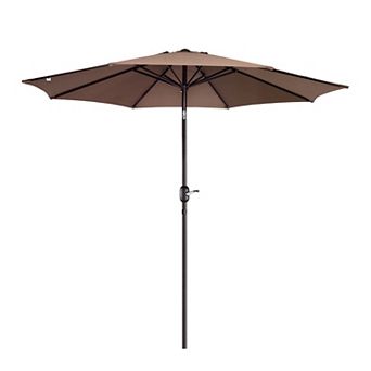 Villacera 9-ft Easy Crank Outdoor Patio Umbrella Shade with Auto Tilt & Vented Canopy