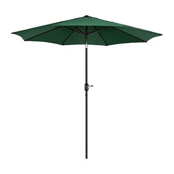 Villacera 9-ft Easy Crank Outdoor Patio Umbrella Shade with Auto Tilt & Vented Canopy
