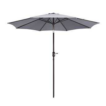 Villacera 9-ft Easy Crank Outdoor Patio Umbrella Shade with Auto Tilt & Vented Canopy