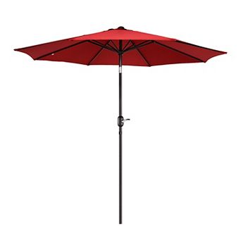 Villacera 9-ft Easy Crank Outdoor Patio Umbrella Shade with Auto Tilt & Vented Canopy