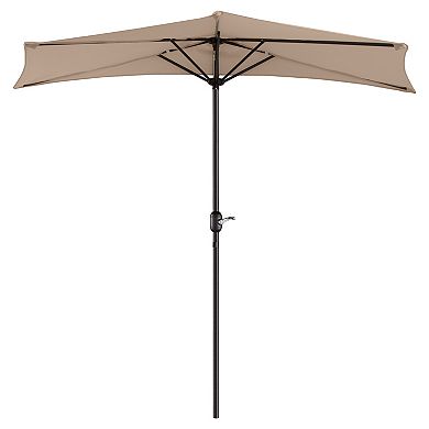 Villacera 9-ft Half Umbrella Outdoor Patio Canopy with Easy Hand Crank