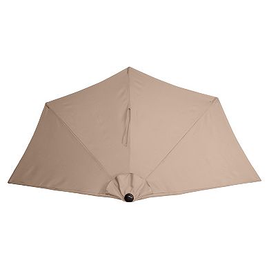 Villacera 9-ft Half Umbrella Outdoor Patio Canopy with Easy Hand Crank