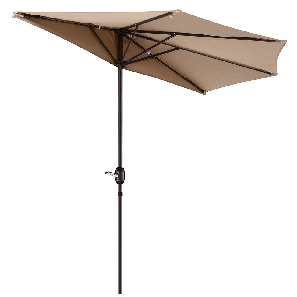 half canopy patio umbrellas ABCCANOPY Umbrella 9FT Outdoor Umbrella(Dark Gray) crank opens and closes the porch shade in seconds to block sunlight Pure Garden Half Round Patio