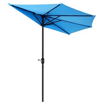 Villacera 9-ft Half Umbrella Outdoor Patio Canopy with Easy Hand Crank