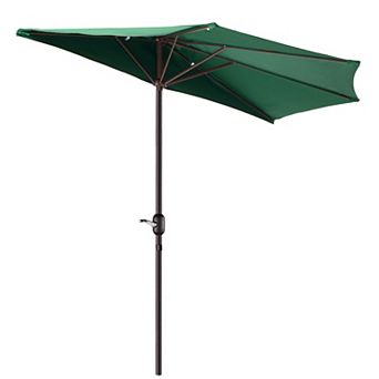 Villacera 9-ft Half Umbrella Outdoor Patio Canopy with Easy Hand Crank
