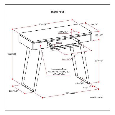 Simpli Home Lowry Walnut Finish Desk
