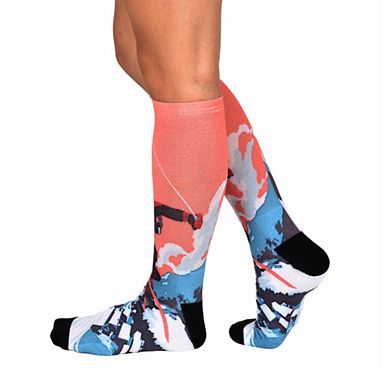 Sierra Socks Alpine Racer Pattern Coolmax Socks, Nature Collection For Men & Women Knee High Socks