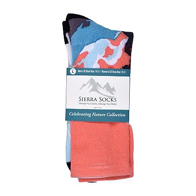 Sierra Socks Alpine Racer Pattern Coolmax Socks, Nature Collection For Men & Women Knee High Socks