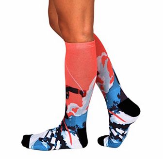 Sierra Socks Alpine Racer Pattern Coolmax Socks, Nature Collection For Men & Women Knee High Socks