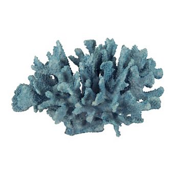 Pax 10 Inch Faux Coral Accent Tabletop Decor, Powder Blue Polyresin