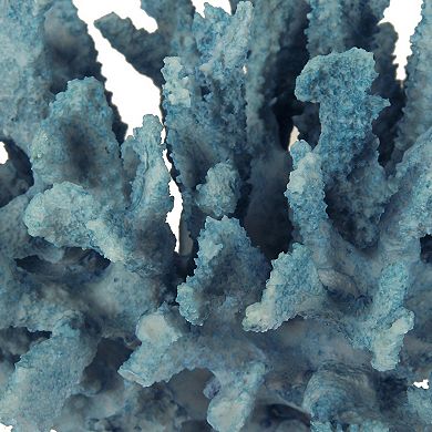 Pax 10 Inch Faux Coral Accent Tabletop Decor, Powder Blue Polyresin