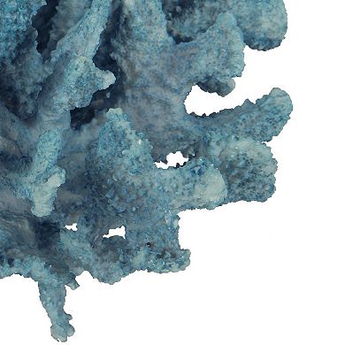 Pax 10 Inch Faux Coral Accent Tabletop Decor, Powder Blue Polyresin