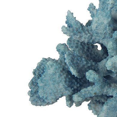 Pax 10 Inch Faux Coral Accent Tabletop Decor, Powder Blue Polyresin