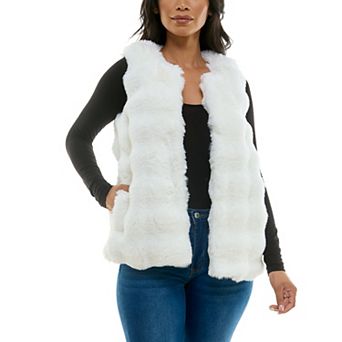Women's Nina Leonard Collared Faux Fur Vest