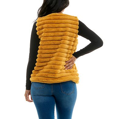 Women's Nina Leonard Horizontal Faux Fur Vest