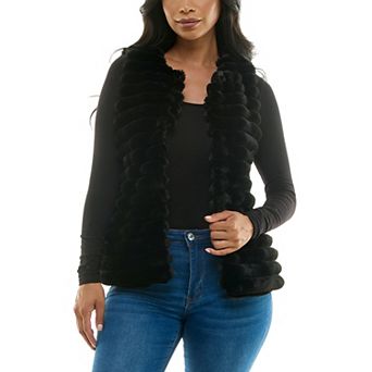 Women's Nina Leonard Horizontal Faux Fur Vest