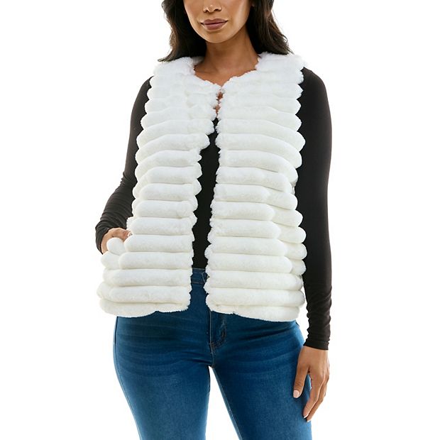 Women's Nina Leonard Horizontal Faux Fur Vest