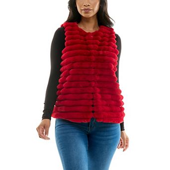 Women's Nina Leonard Horizontal Faux Fur Vest