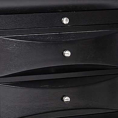 Wooden 2 Drawer Nightstand with tray, Black