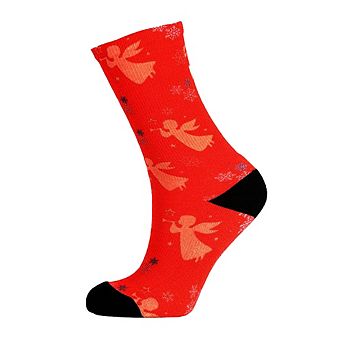 Red Colorful Coolmax Crew Socks For Men & Women