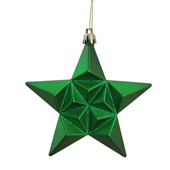 DAK 5 in Matte & Glittered Shatterproof Star Christmas Ornaments 12 pc Set