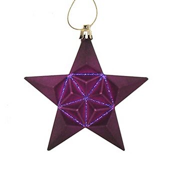 DAK 5 in Matte & Glittered Shatterproof Star Christmas Ornaments 12 pc Set