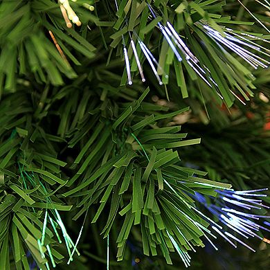DAK 4-ft. Pre-Lit Fiber Optic Artificial Christmas Tree with Red Poinsettias