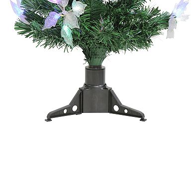 DAK 3' Pre-Lit Multicolor Light Medium Fiber Optic Floral Artificial Christmas Tree