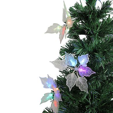 DAK 3' Pre-Lit Multicolor Light Medium Fiber Optic Floral Artificial Christmas Tree