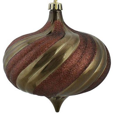 4-Pack Mocha Brown Swirl 5.75" Shatterproof Christmas Ornaments