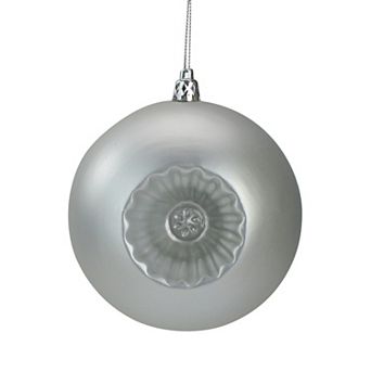 6-Pack Matte Silver Retro Reflector 4" Shatterproof Christmas Ball Ornaments