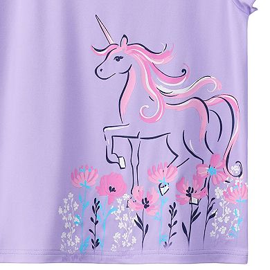 Girls 4-12 Cuddl Duds® Pajama Graphic Top and Pajama Shorts Set