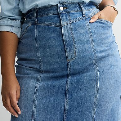 Plus Size Sonoma Goods For Life® Yoke Denim Skirt