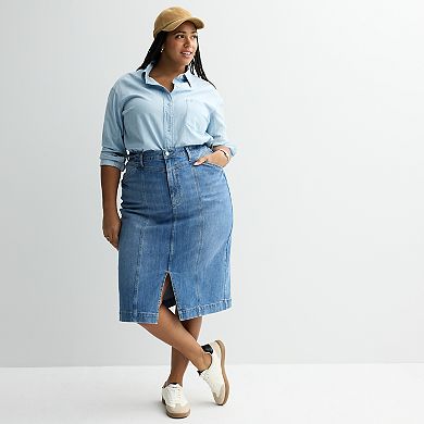 Plus Size Sonoma Goods For Life® Yoke Denim Skirt