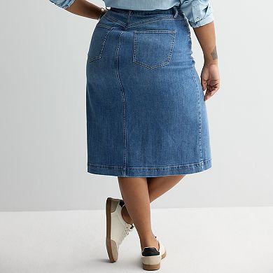 Plus Size Sonoma Goods For Life® Yoke Denim Skirt