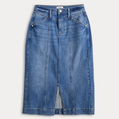 Petite Sonoma Goods For Life® Yoke Denim Midi Skirt