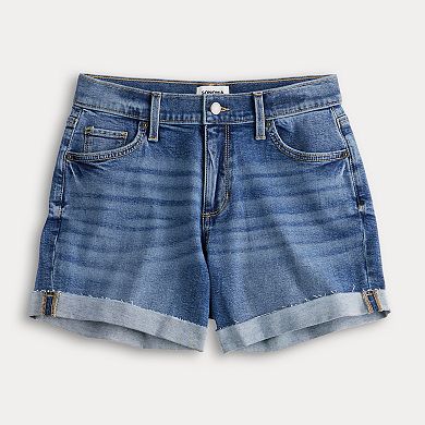 Women's Sonoma Goods For Life® Curvy Mid-Rise Roll Cuff Jean Shorts
