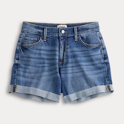 Women's Sonoma Goods For Life® Curvy Mid-Rise Roll Cuff Jean Shorts