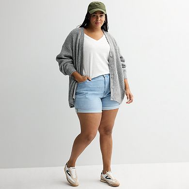 Plus Size Sonoma Goods For Life Curvy Mid-Rise Roll Cuff Shorts