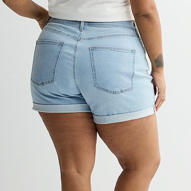 Plus Size Sonoma Goods For Life Curvy Mid-Rise Roll Cuff Shorts