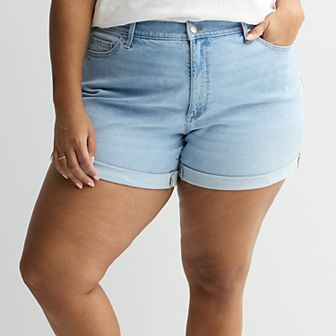 Plus Size Sonoma Goods For Life Curvy Mid-Rise Roll Cuff Shorts