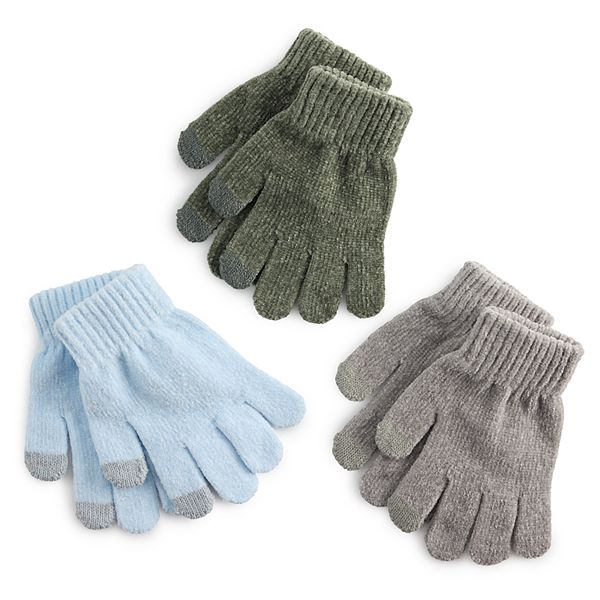 madden girl 3-pk Chenille Gloves Set - Sage