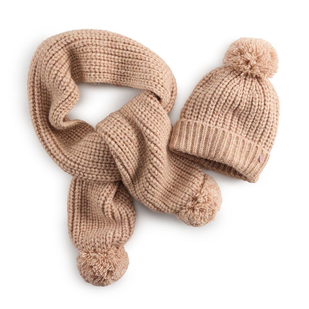 Madden Girl Cream Knit Beanie and Scarf Set Madden NYC Women main image 3