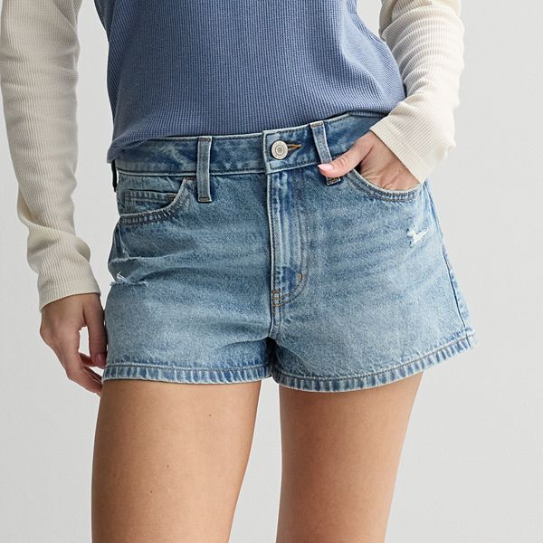 Juniors' SO® Mid-Rise Relaxed Jean Shorts