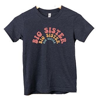 Big Sister Stacked Curved Youth Short Sleeve Graphic Tee