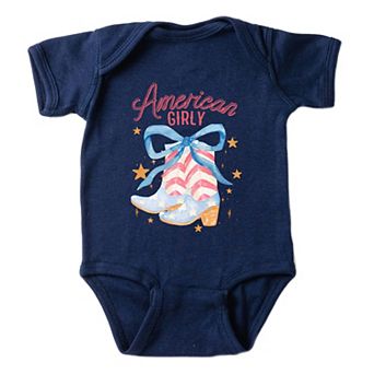 American Girly Coquette Boots Baby Bodysuit