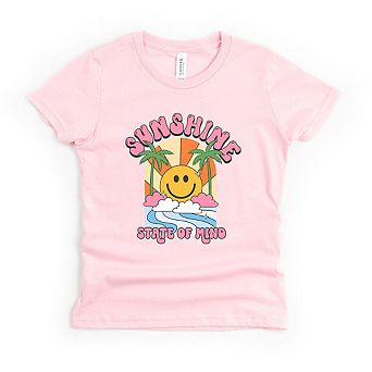Sunshine State Of Mind Smiley Toddler Short Sleeve Graphic Tee
