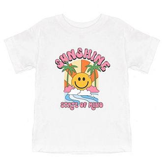 Sunshine State Of Mind Smiley Toddler Short Sleeve Graphic Tee